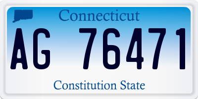 CT license plate AG76471