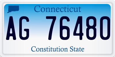 CT license plate AG76480