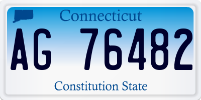 CT license plate AG76482