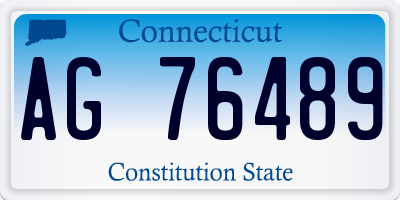 CT license plate AG76489