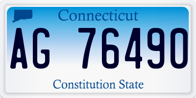 CT license plate AG76490