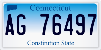 CT license plate AG76497