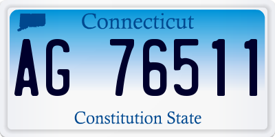 CT license plate AG76511