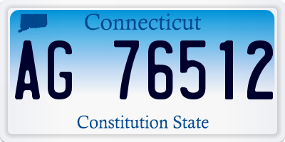 CT license plate AG76512