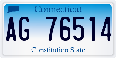 CT license plate AG76514
