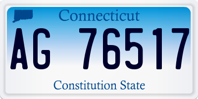 CT license plate AG76517