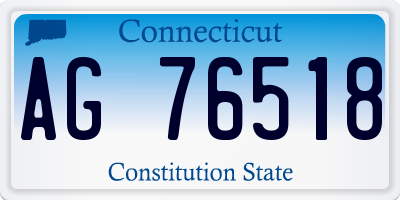 CT license plate AG76518