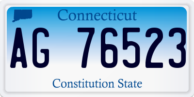 CT license plate AG76523