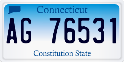 CT license plate AG76531