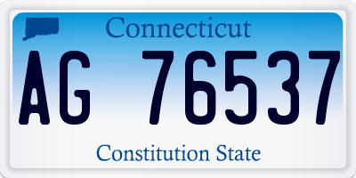CT license plate AG76537