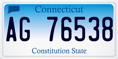 CT license plate AG76538