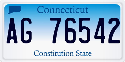 CT license plate AG76542