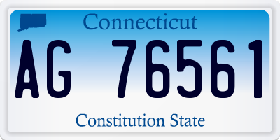 CT license plate AG76561