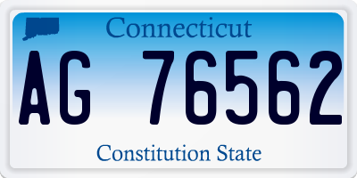 CT license plate AG76562