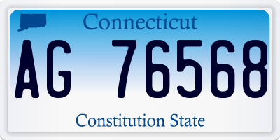 CT license plate AG76568