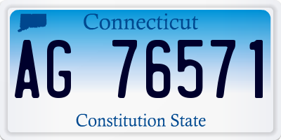CT license plate AG76571