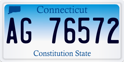CT license plate AG76572
