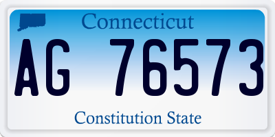CT license plate AG76573