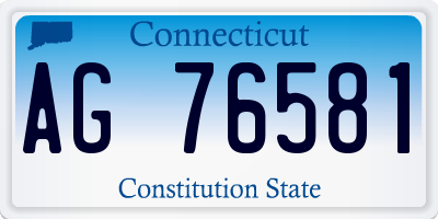 CT license plate AG76581