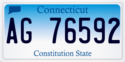 CT license plate AG76592