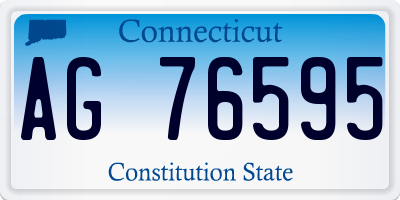 CT license plate AG76595