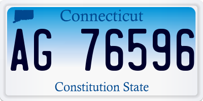 CT license plate AG76596