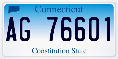 CT license plate AG76601