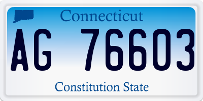 CT license plate AG76603