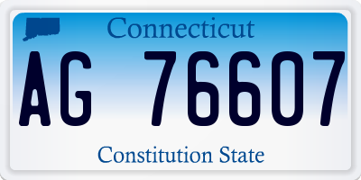 CT license plate AG76607