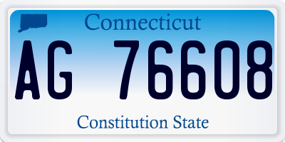 CT license plate AG76608