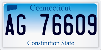 CT license plate AG76609