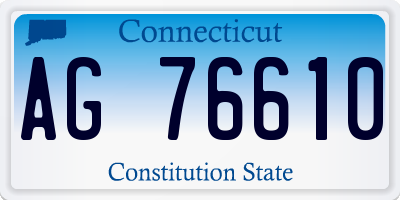 CT license plate AG76610