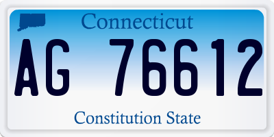CT license plate AG76612