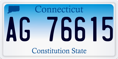 CT license plate AG76615