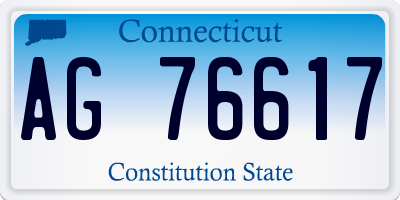 CT license plate AG76617