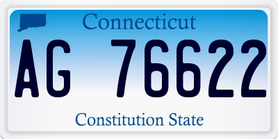 CT license plate AG76622