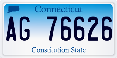 CT license plate AG76626