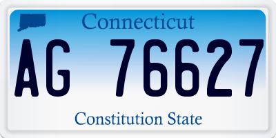 CT license plate AG76627
