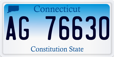 CT license plate AG76630