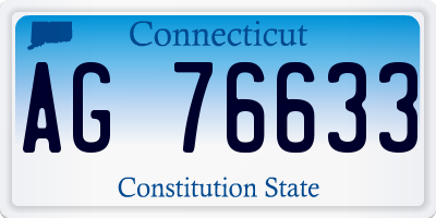 CT license plate AG76633
