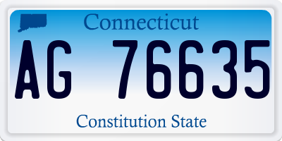 CT license plate AG76635