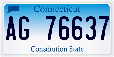 CT license plate AG76637