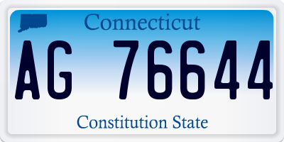 CT license plate AG76644