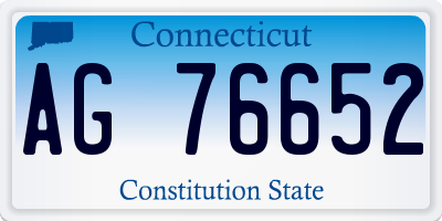 CT license plate AG76652