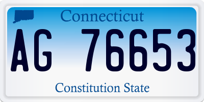 CT license plate AG76653