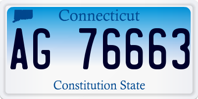 CT license plate AG76663