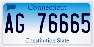 CT license plate AG76665