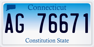 CT license plate AG76671