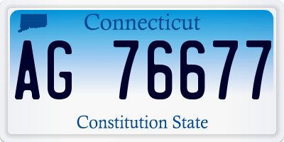 CT license plate AG76677