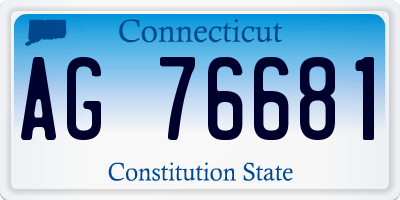 CT license plate AG76681